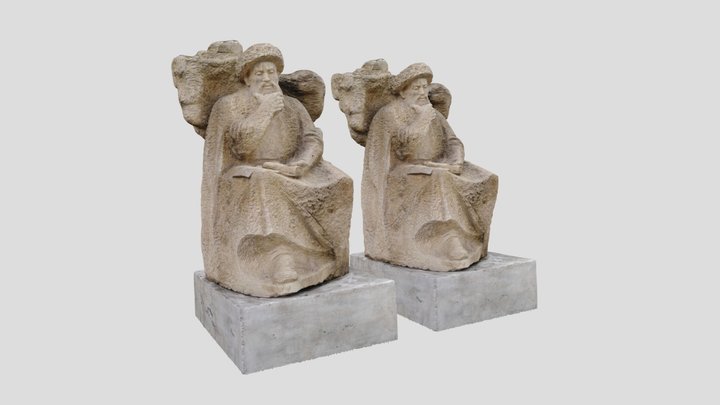 Statue in Bishkek city, Kyrgyzstan, Asia 3D Model