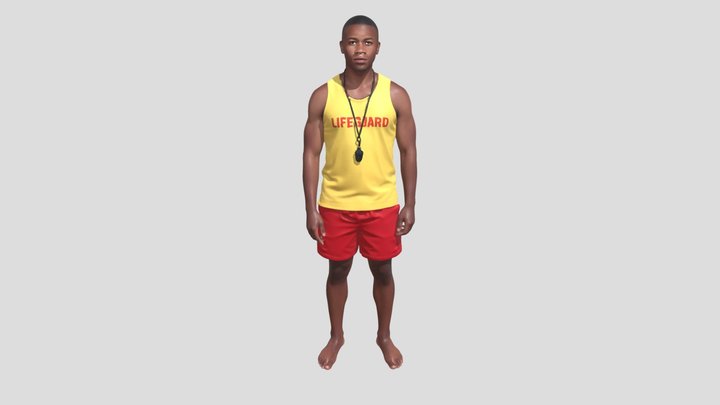 Male Lifeguard On Duty – Kostenloses 3D-Modell STL