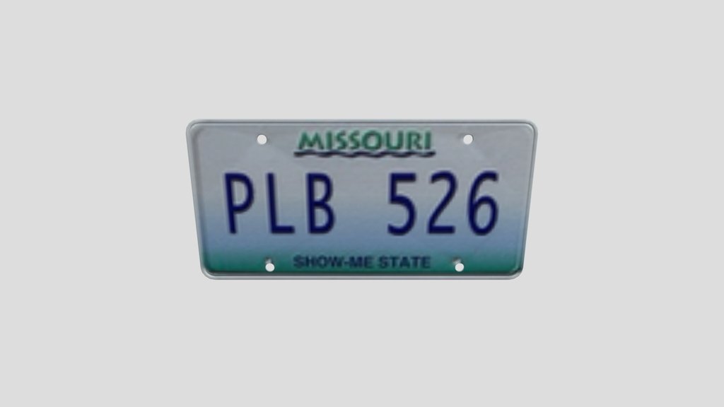Missouri Licence Plate Pl