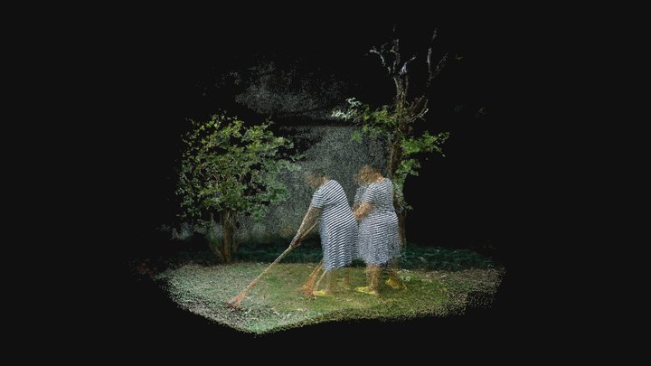 Woman taking care of her garden 3D Model