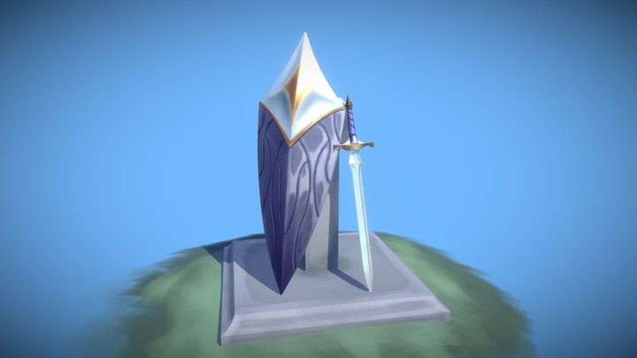 Holy Sword and Shield 3D Model