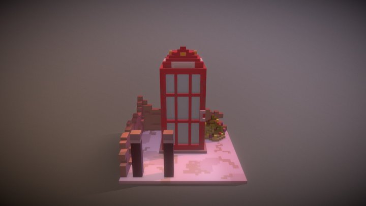 Phonebox Magicavoxel 3D Model