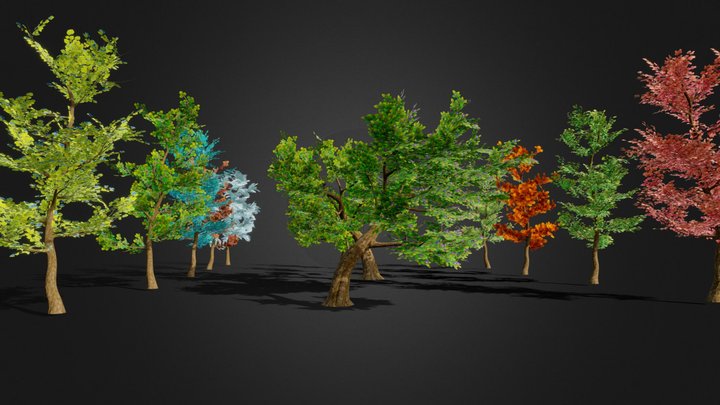 Trees Set A 3D Model