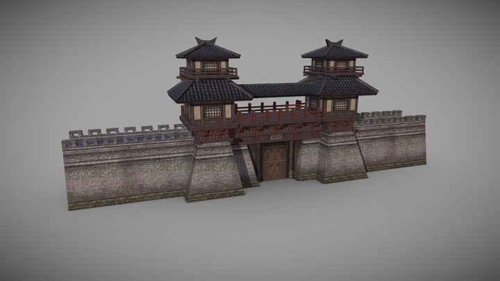 Three Kingdoms castle 3D Model