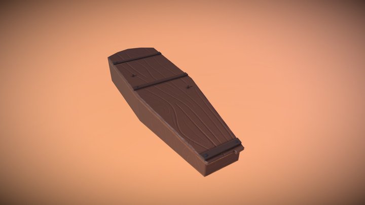 Stylized -  Wood Coffin (Free) 3D Model