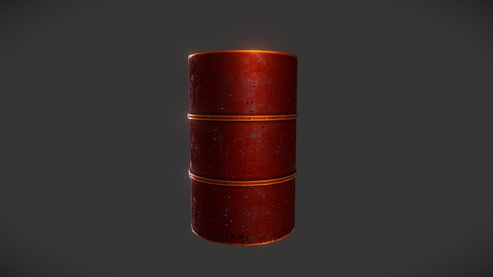 Dont Shoot Metal Barrel 3D Model