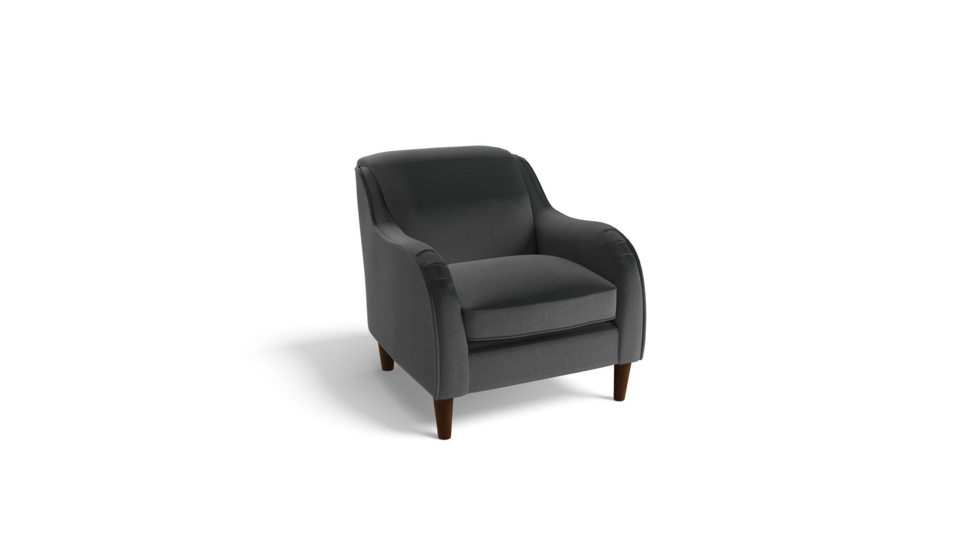 Helena Armchair, Plush Asphalt Velvet