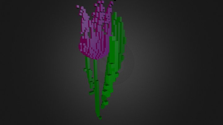 Voxel Tulip 3D Model