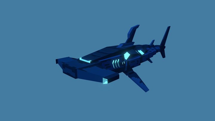 Low-Poly Hammerhead Shark Mecha 3D Model