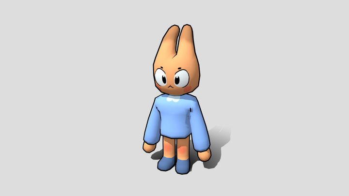 TEXTURED AND ANIMATED CUTE RABBIT 3D Model