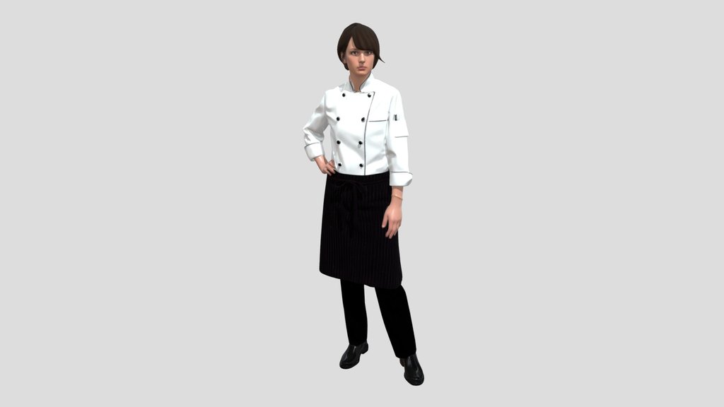 Chef in a White Double-Breasted Jacket