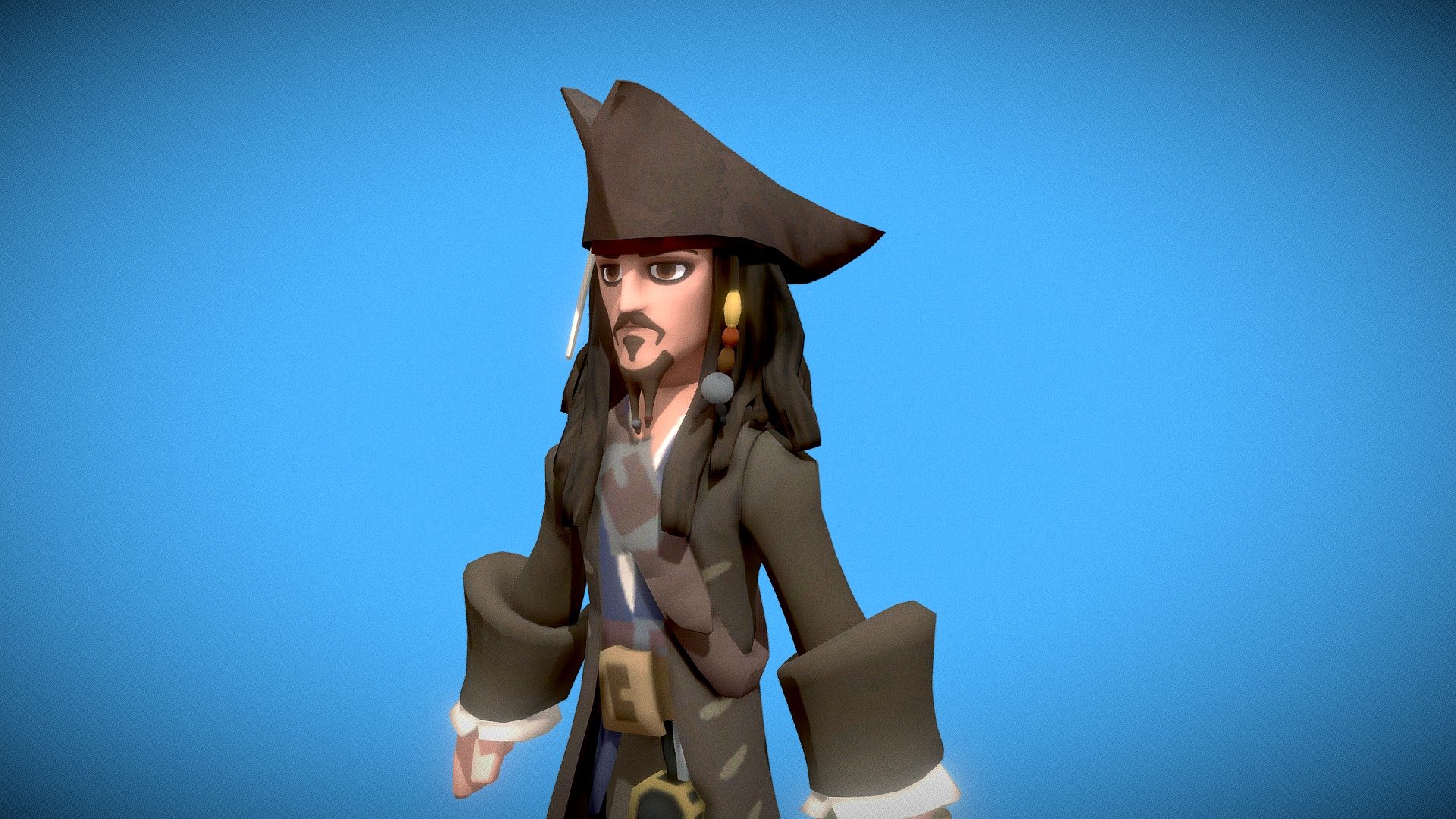 Jack Sparrow (Low poly) - Download Free 3D model by 3D Resource  (@lopuh22721) [674e90f]