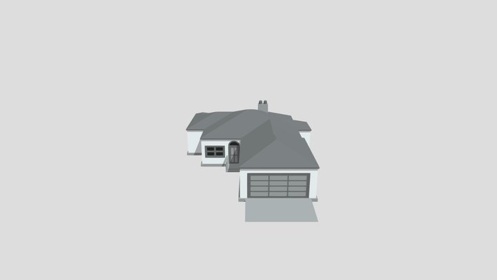 White Bungalow (Low Poly Cities Collection) 3D Model