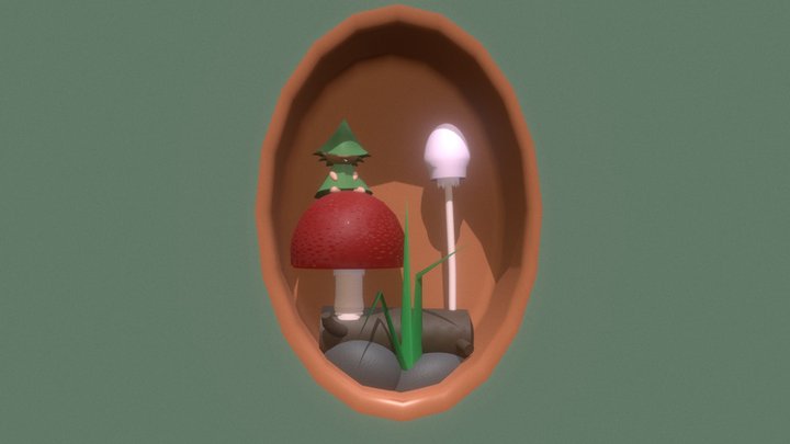 mushroom terrarium - animated 3D Model