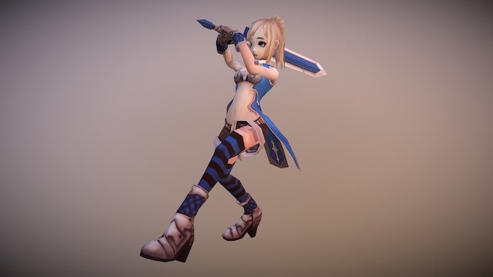 Gril and Sward 3D Model
