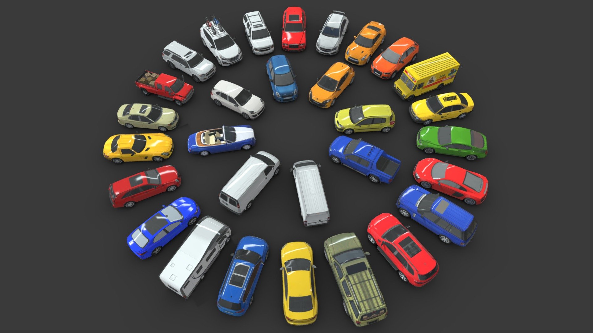 City Cars Pack 1 Buy Royalty Free 3D model by Sidra (Sidramax