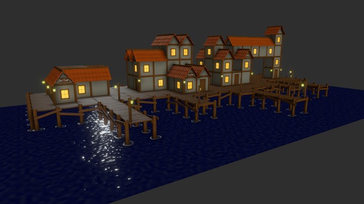 Modular Fishing Town - Audio by Victoria Altern 3D Model
