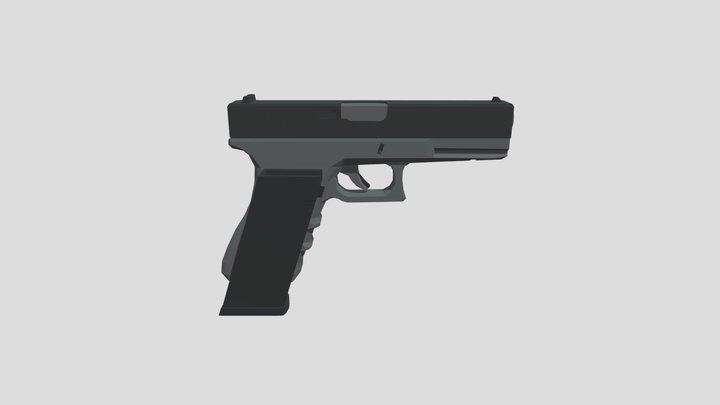 Low Poly Handgun 3D Model