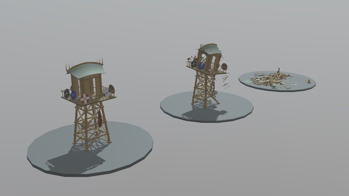 HW XYZ Destruction, Tower (Draft) 3D Model