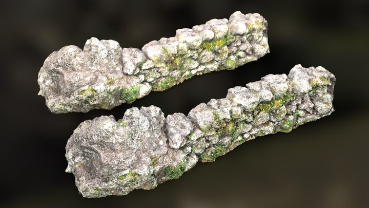 Cobble Wall 3D Scan 3D Model