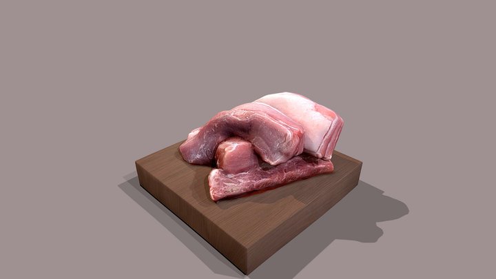 raw food meat steak new york high cut beef pork 3D Model