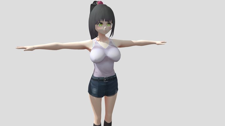 【Anime Character】Janna (Free / Unity 3D) 3D Model