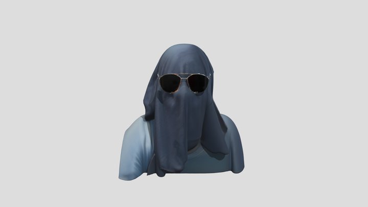 Person wearing sunglasses and hood 3D Model