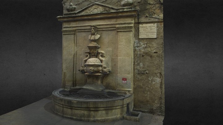 Nostradamus Fountain in Saint Rémy 3D Model