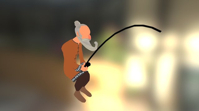 Grandpa Fishing 3D Model