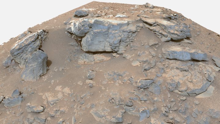 M2020 ZCAM -- Falls Hollow, sol 457 – Kostenloses 3D-Modell STL