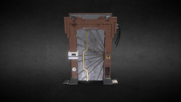 Art deco sci-fi door 3D Model