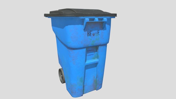 Low Poly Trash Bin 3D Model
