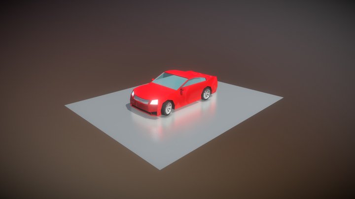 Red low poly car 3D Model