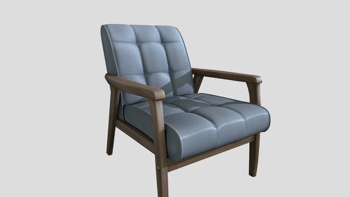 Blue Accent Chair RTG 01 3D Model