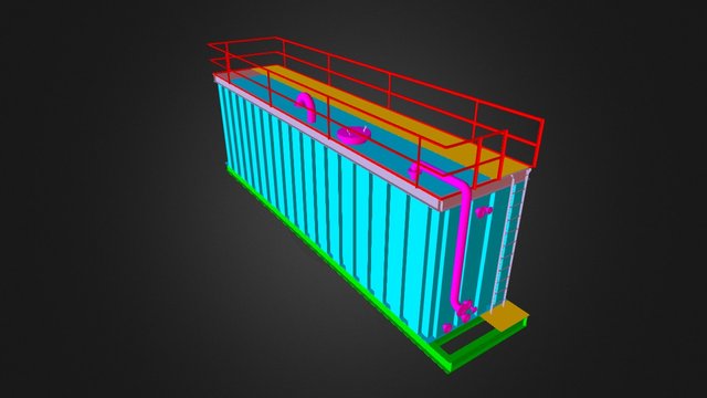 500 BBL Rectangular Tank 3D Model