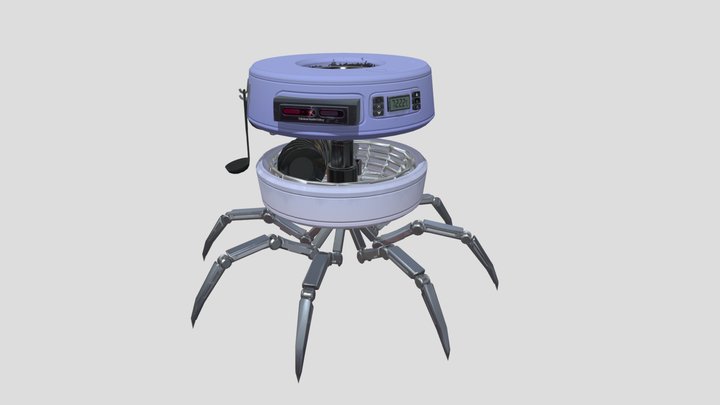 Spider-Dishwasher Kitchen Bot 3D Model