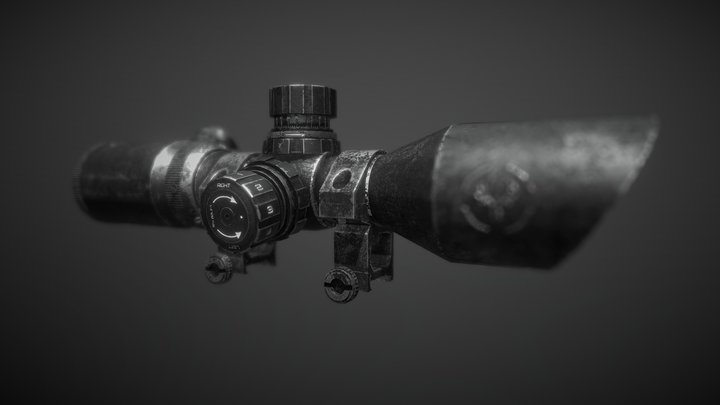 Lowpoly Scope 3D Model