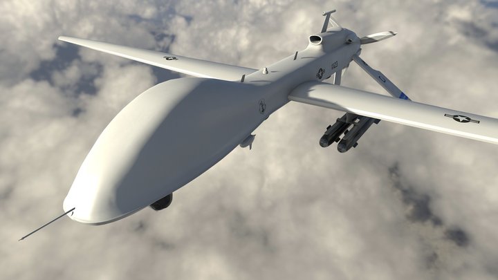 MQ-1C Military Drone 3D Model