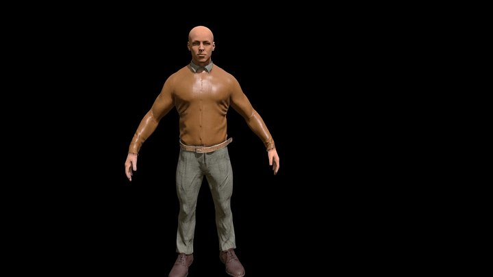 Stephen Curry Modelo Low Poly 3D Model