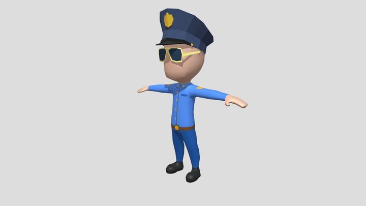 Police walking 3D Model