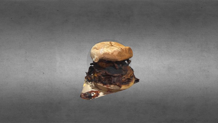 Cheffrey Eats July Burger The Hawaiian 3D Model