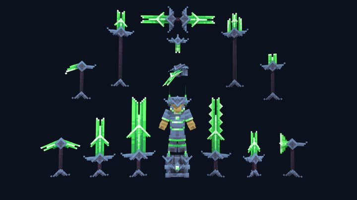 Arcane gem Weaponry V1 - Showcase 3D Model