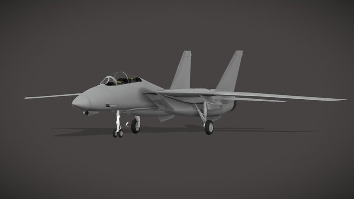 Game Ready Low Poly F-14 Tomcat 3D Model