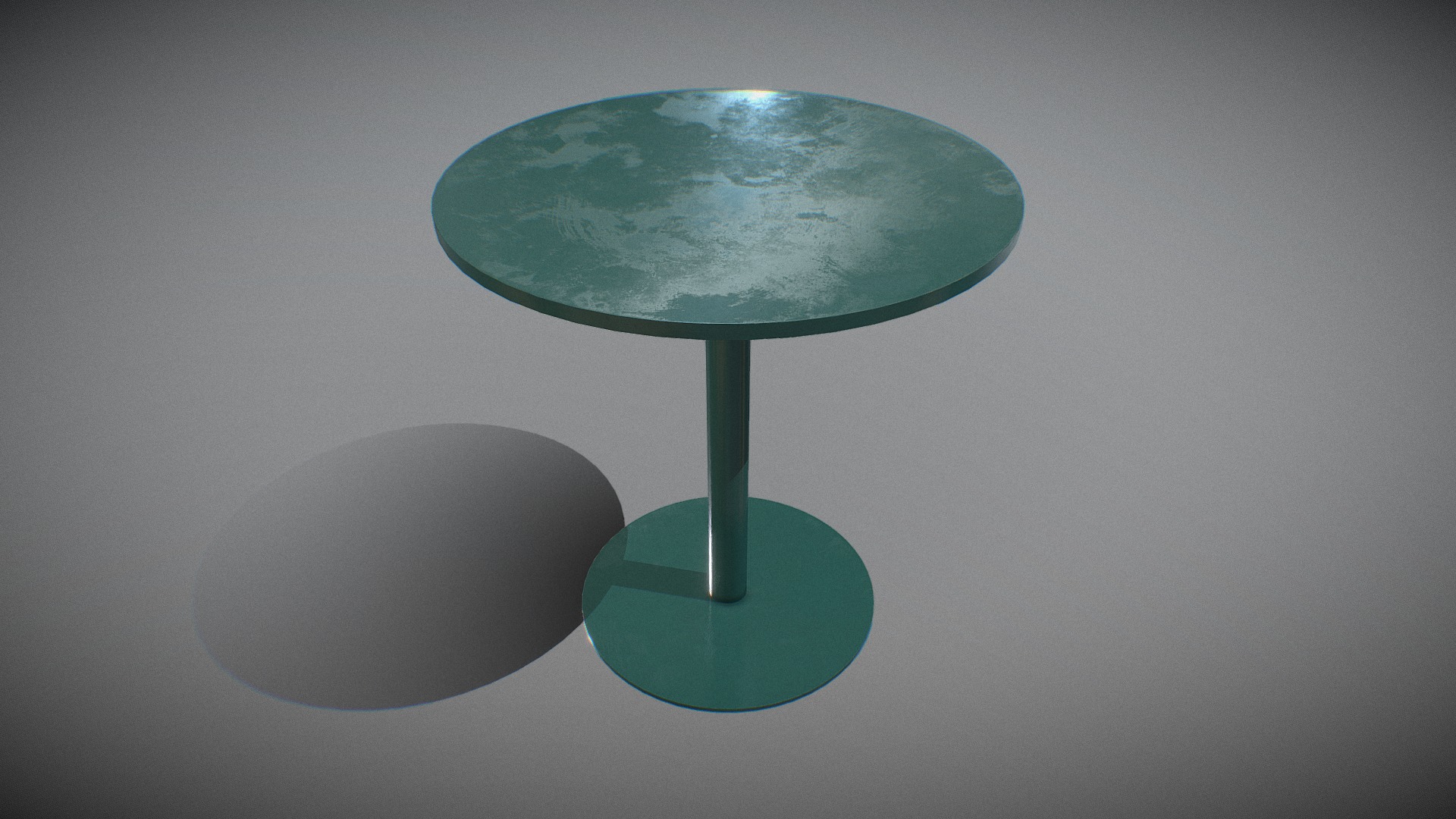 3D model Mesa Café Table – Model 4670 V-01 - This is a 3D model of the Mesa Café Table - Model 4670 V-01. The 3D model is about a round green object with a round top.