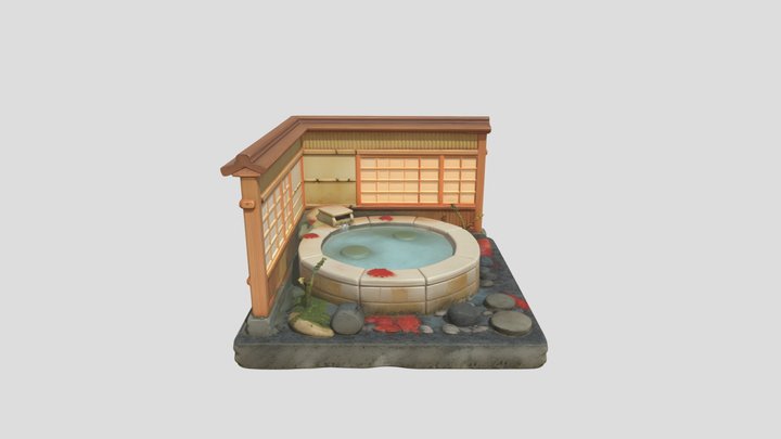 温泉 3D Model