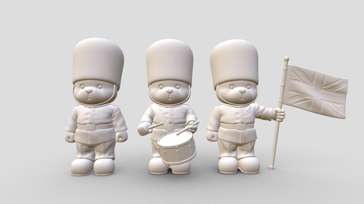 Teddy Bear British Royal Guard 3D Model