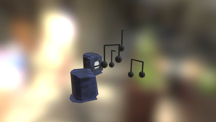 Speaker and Music Notes 3D Model