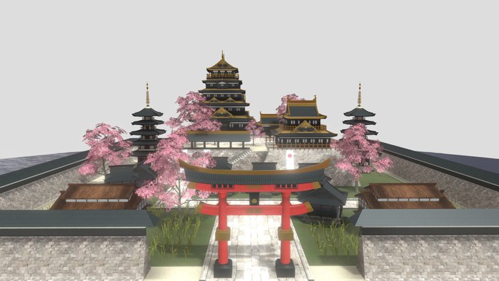 Japanese Shogunate Castle 3D Model