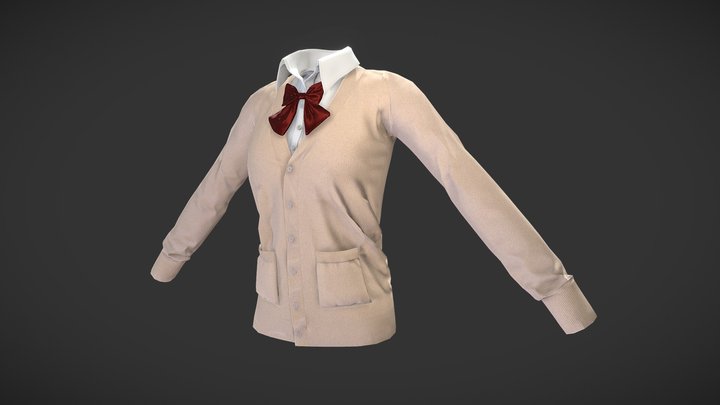 School Cardigan 3D Model
