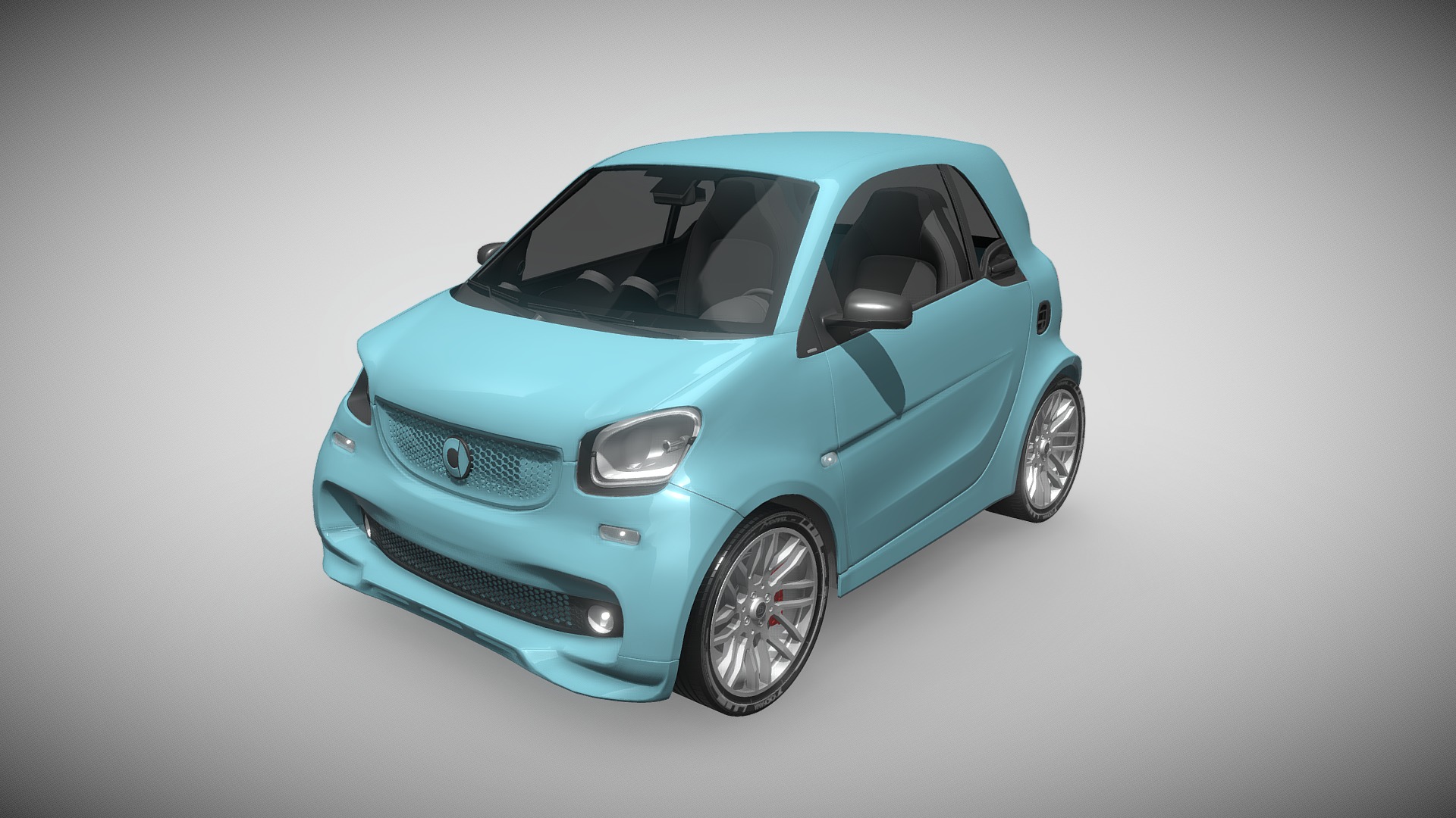 3D model Smart Model - This is a 3D model of the Smart Model. The 3D model is about a blue car with its doors open.